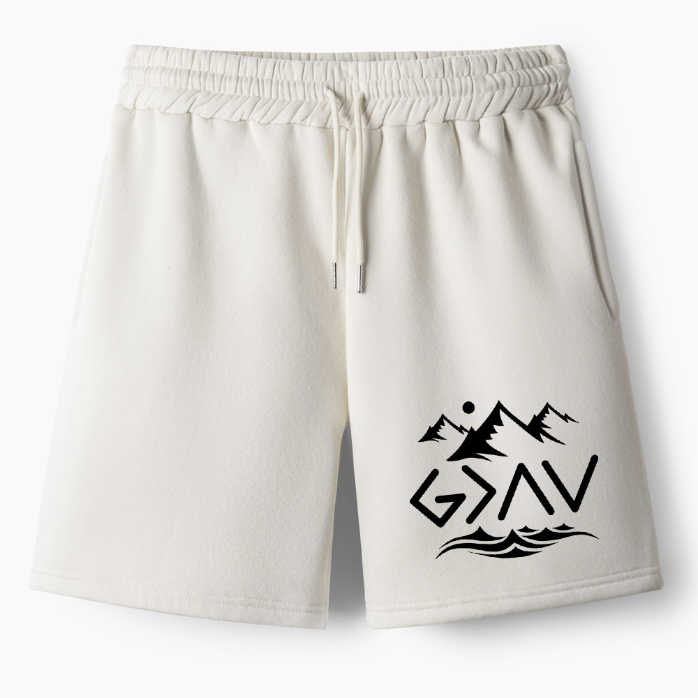 God Is Better Than Highs And Lows Christian Fleece Shorts