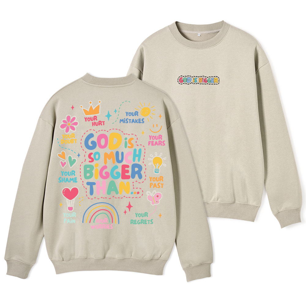 God Is Bigger Christian Fleece Sweatshirt Sale - GuidingCross