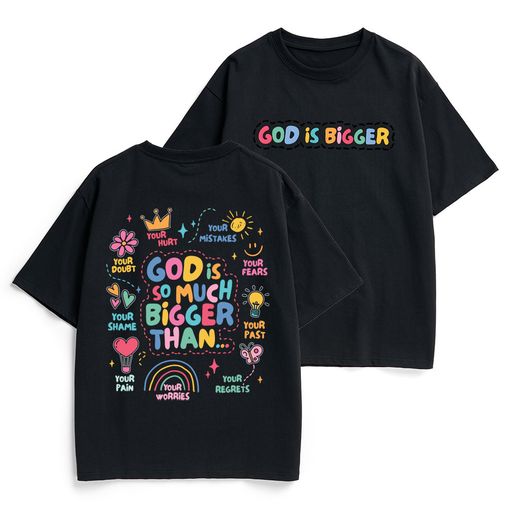 God Is Bigger Christian Heavy Cotton T-Shirt