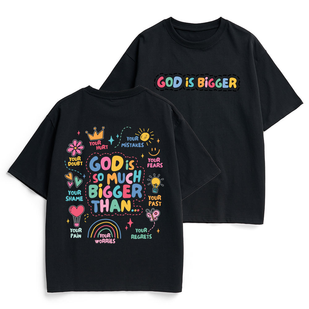 God Is Bigger Christian Heavy Cotton T-Shirt