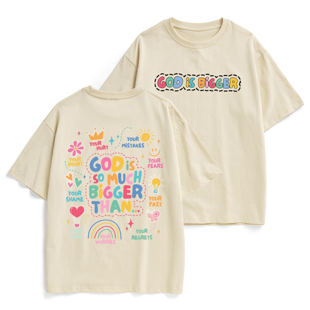 God Is Bigger Christian Heavy Cotton T-Shirt