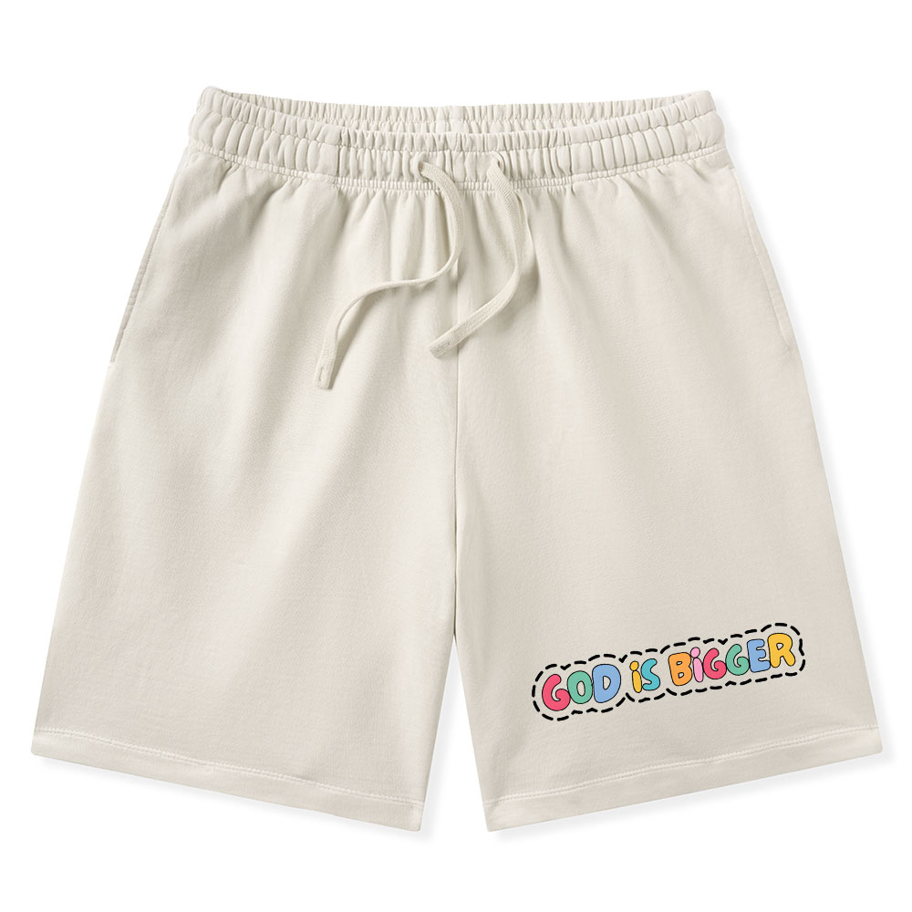 God Is Bigger Christian Washed Shorts