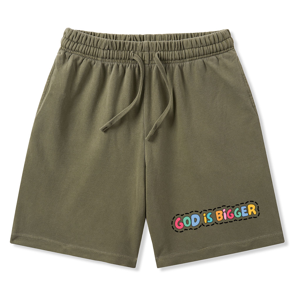 God Is Bigger Christian Washed Shorts
