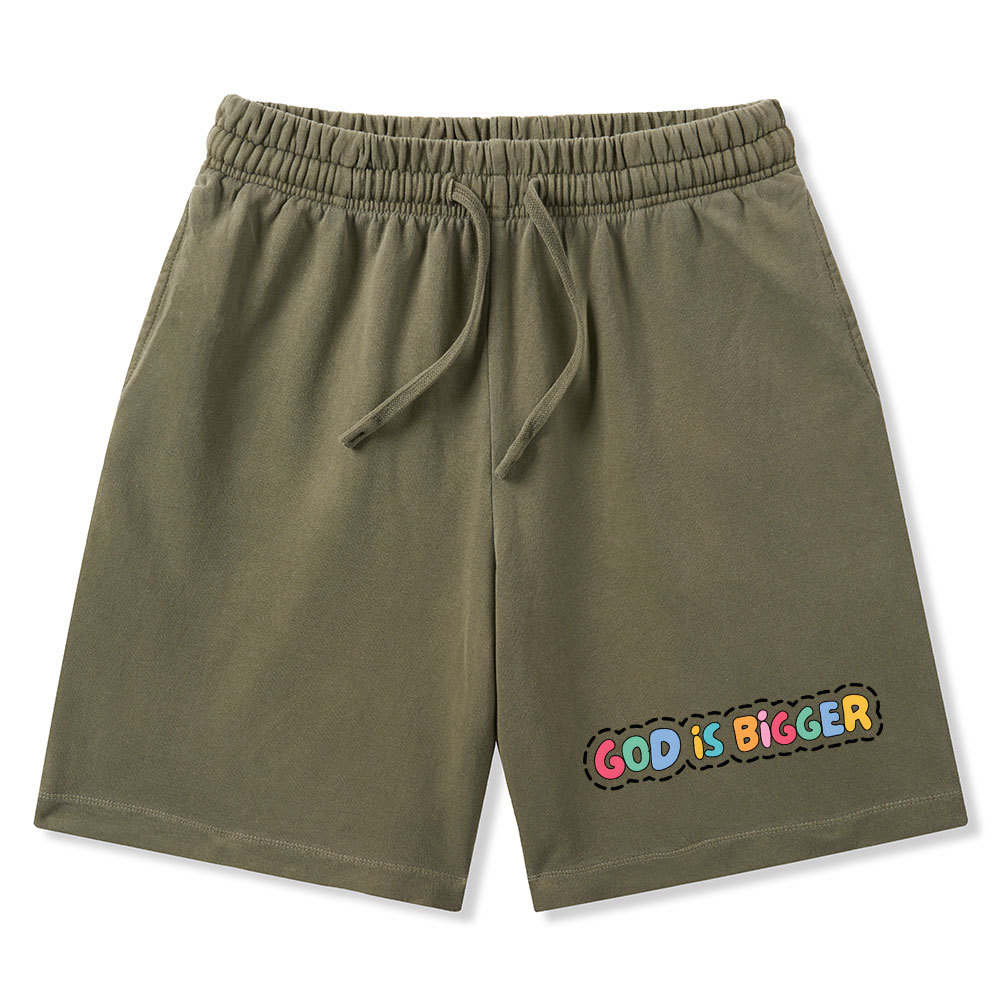 God Is Bigger Christian Washed Shorts
