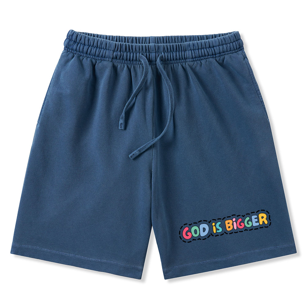 God Is Bigger Christian Washed Shorts