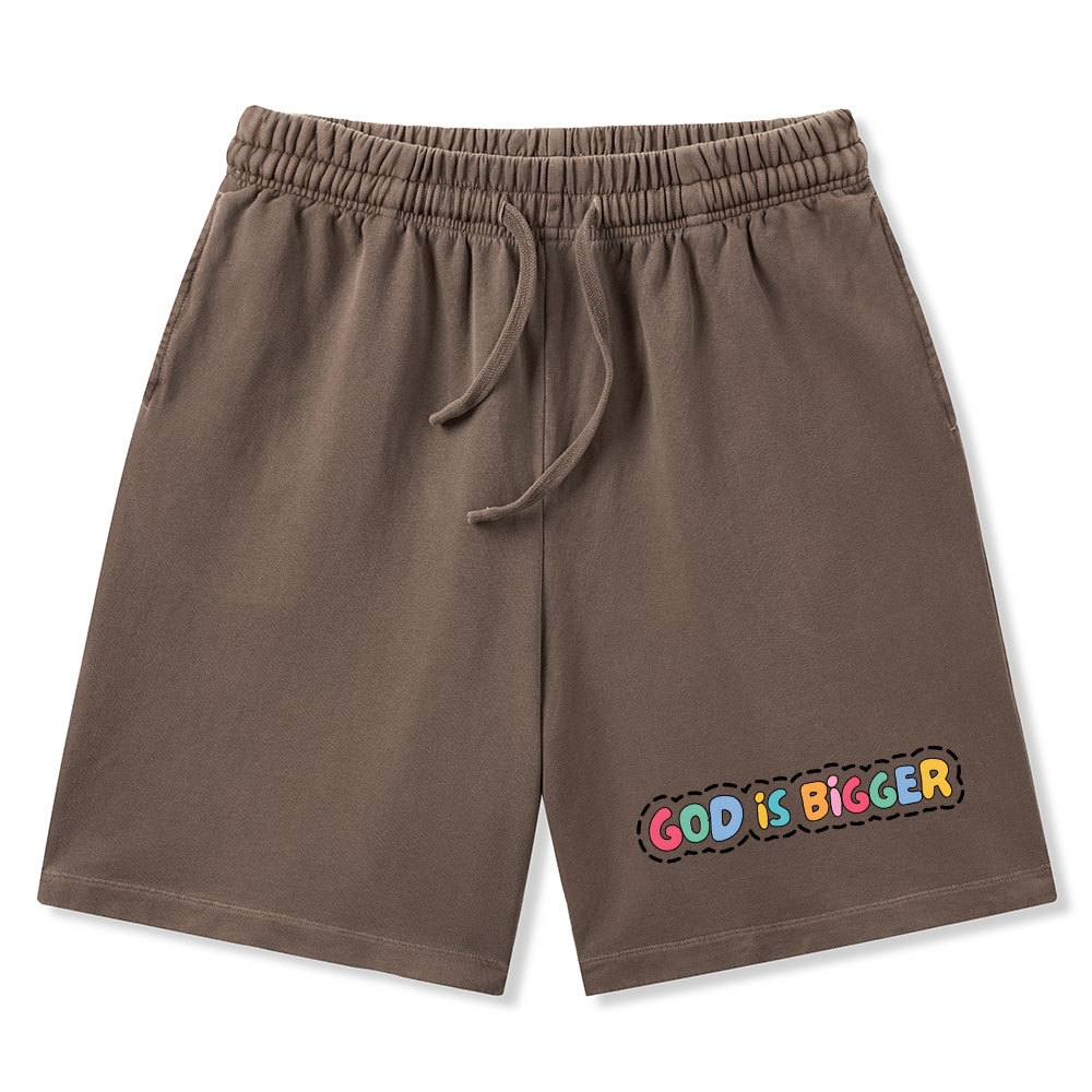 God Is Bigger Christian Washed Shorts