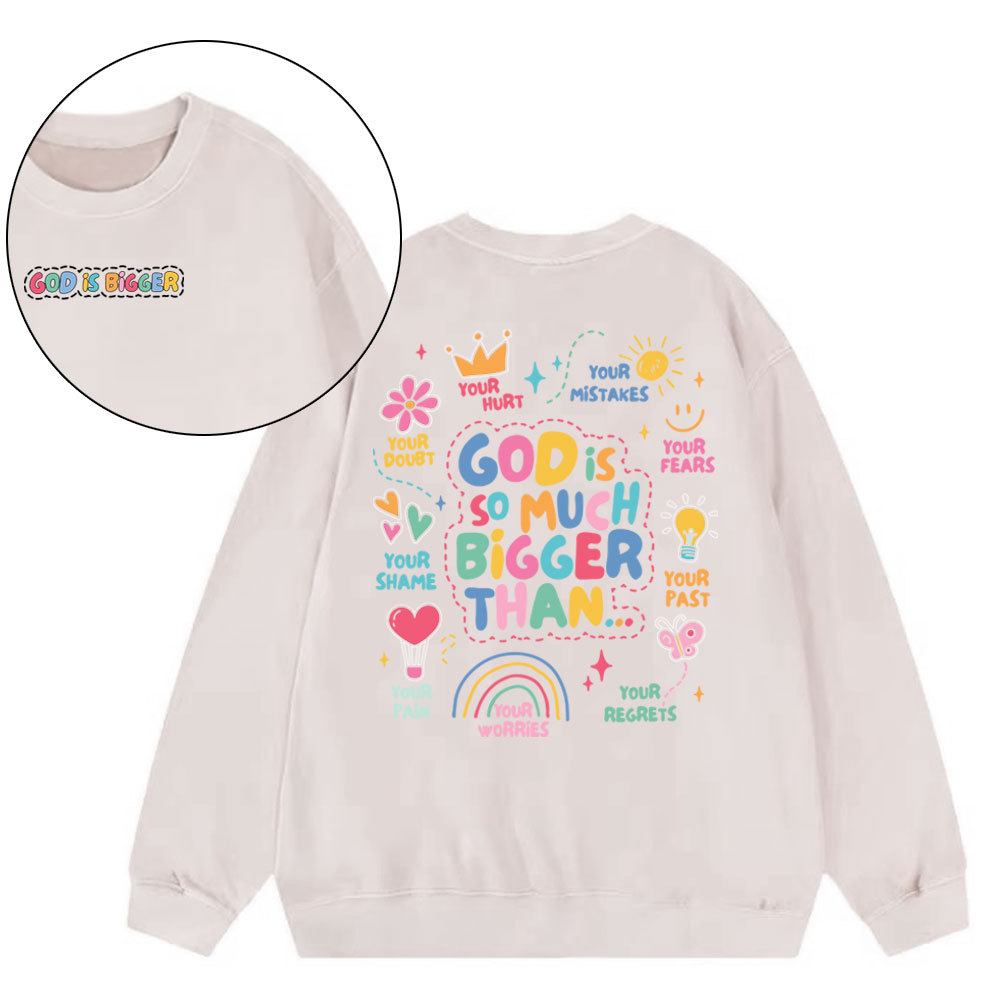 God Is Bigger Christian Washed SweatShirt