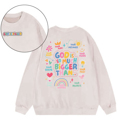 God Is Bigger Christian Washed SweatShirt