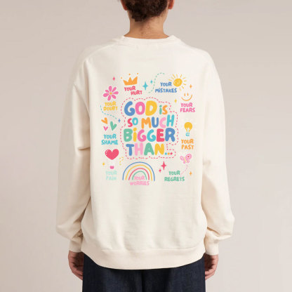 God Is Bigger Christian Washed SweatShirt