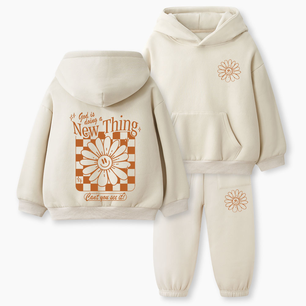 God Is Doing A New Thing Christian Kid Fleece Hoodie Set
