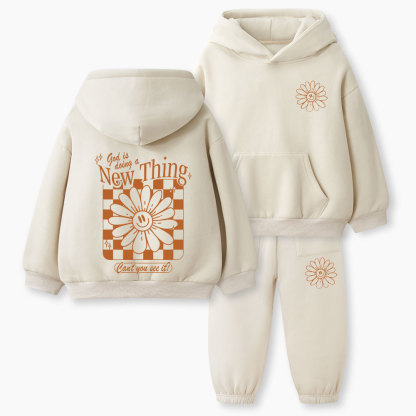 God Is Doing A New Thing Christian Kid Fleece Hoodie Set