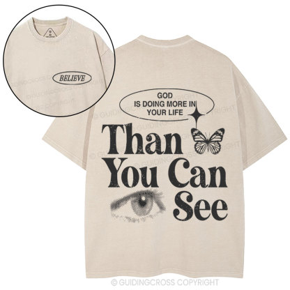 God Is Doing More In Your Life Christian Washed T-Shirt