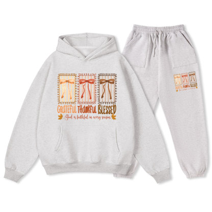 God Is Faithful In Every Season Christian Fleece Hoodie Set