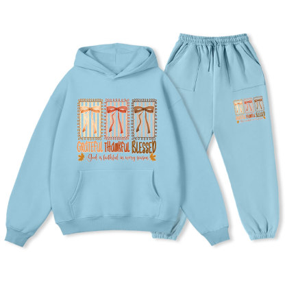 God Is Faithful In Every Season Christian Fleece Hoodie Set