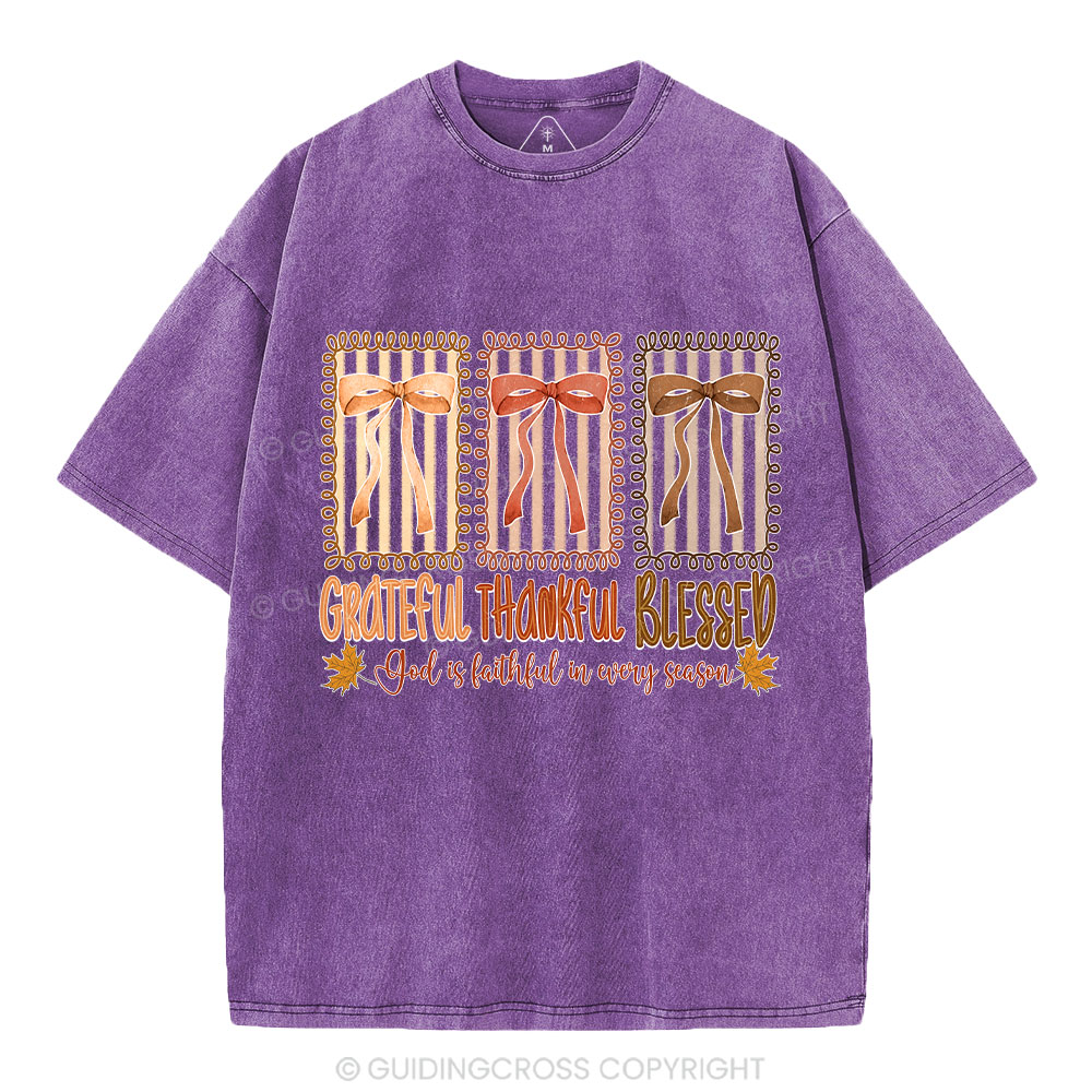 God Is Faithful In Every Season Christian Washed T-Shirt