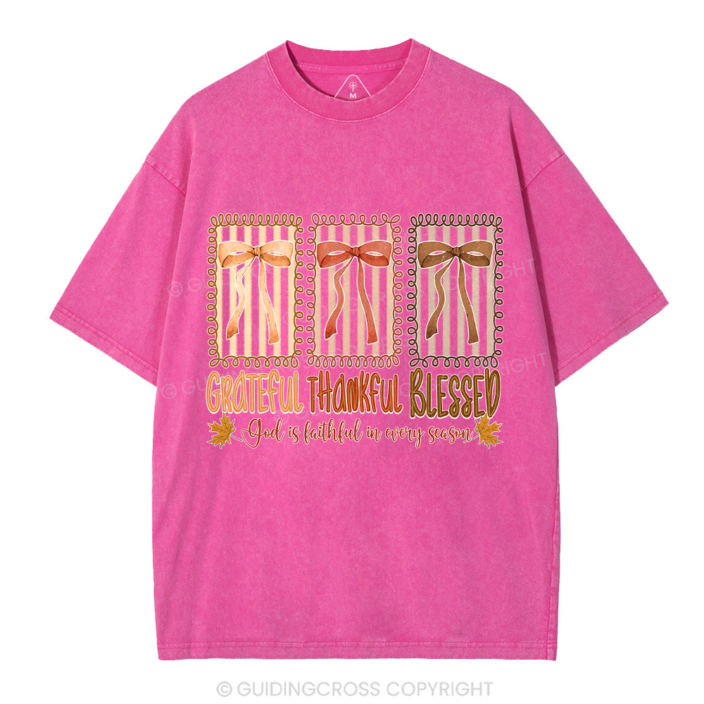 God Is Faithful In Every Season Christian Washed T-Shirt