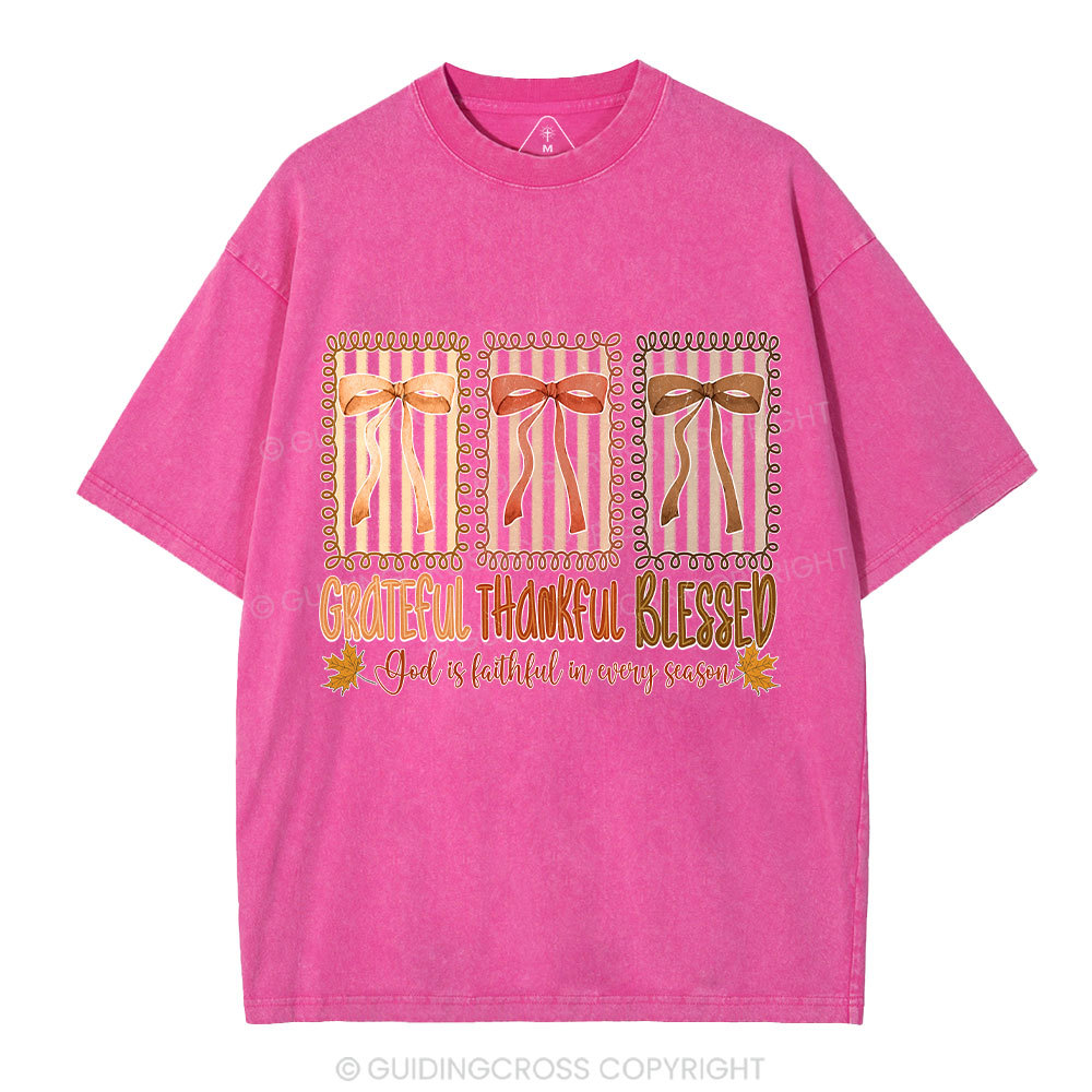 God Is Faithful In Every Season Christian Washed T-Shirt