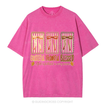 God Is Faithful In Every Season Christian Washed T-Shirt