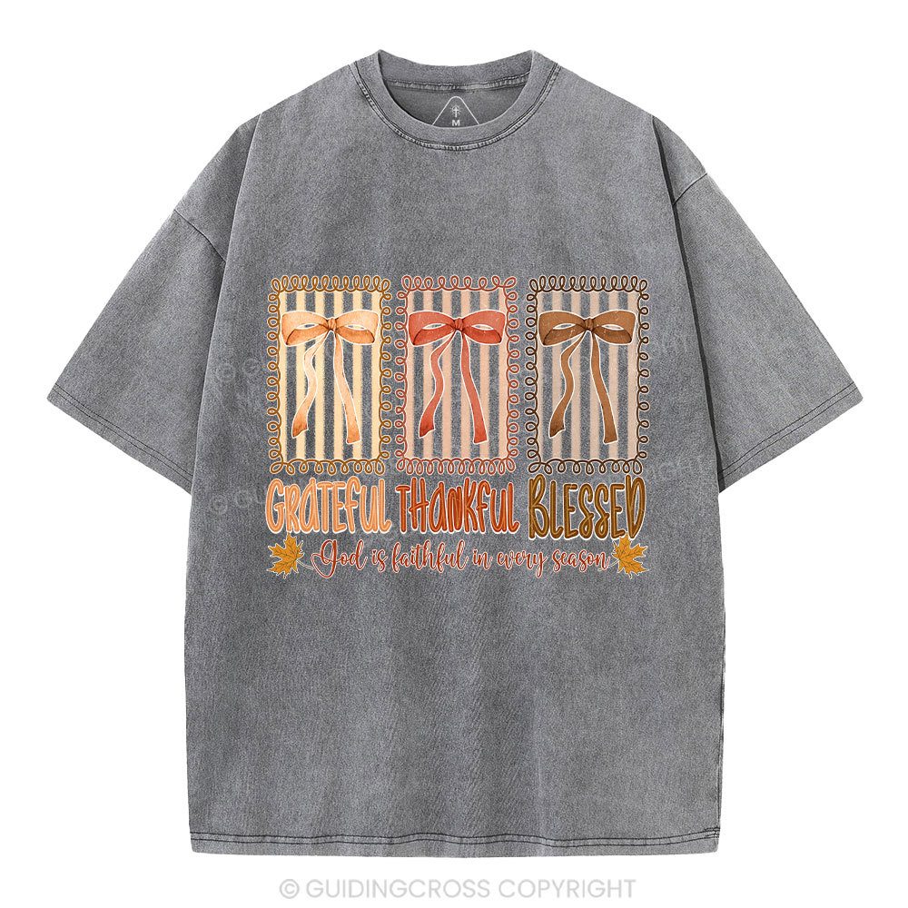 God Is Faithful In Every Season Christian Washed T-Shirt