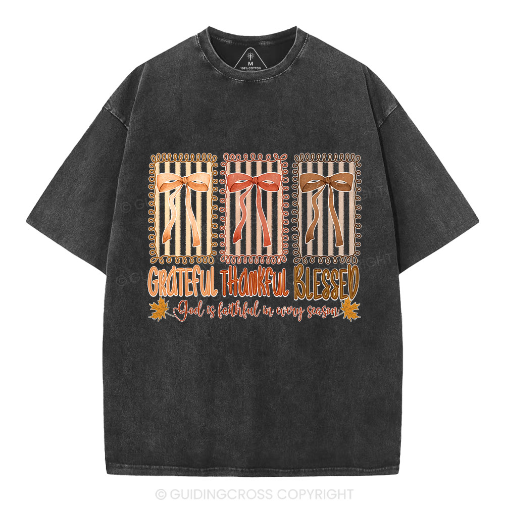 God Is Faithful In Every Season Christian Washed T-Shirt