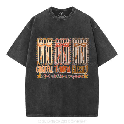 God Is Faithful In Every Season Christian Washed T-Shirt