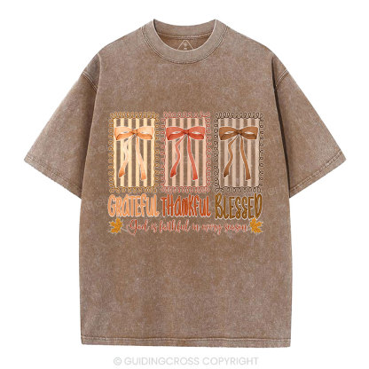 God Is Faithful In Every Season Christian Washed T-Shirt