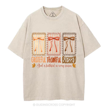 God Is Faithful In Every Season Christian Washed T-Shirt