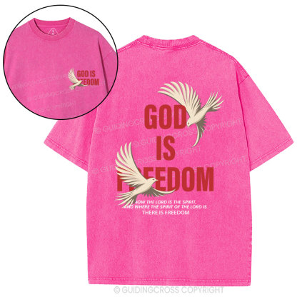 God Is Freedom Christian Washed T-Shirt