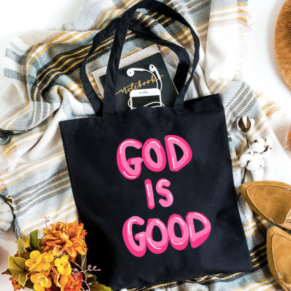 God Is Good Christian Canvas Tote Bag