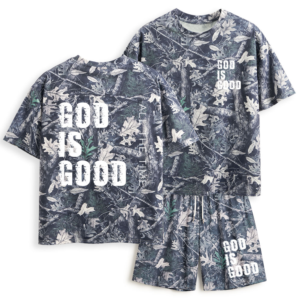God Is Good All The Time Christian Camo T-Shirt & Shorts