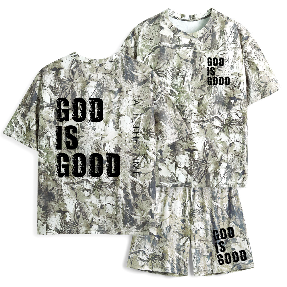 God Is Good All The Time Christian Camo T-Shirt & Shorts