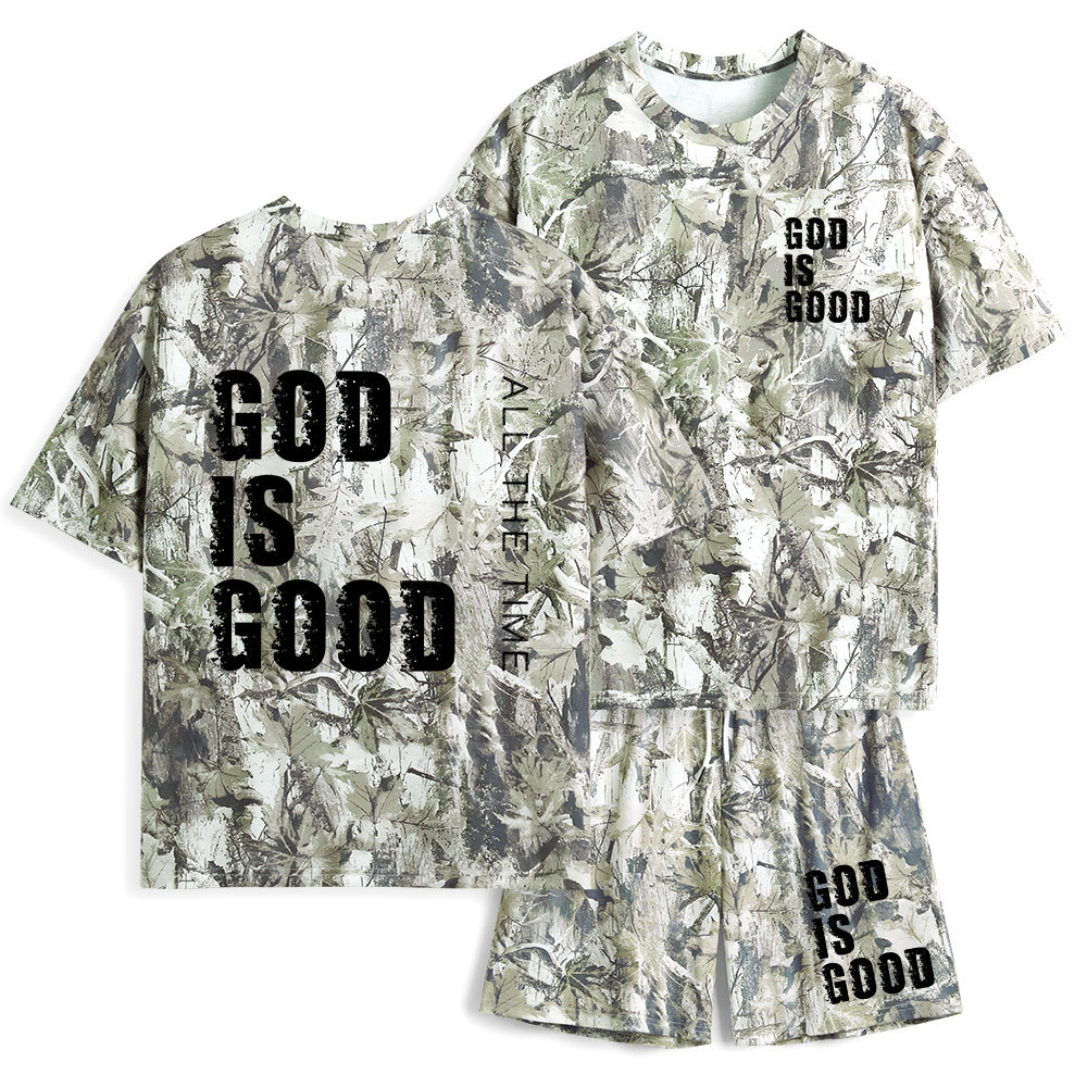 God Is Good All The Time Christian Camo T-Shirt & Shorts