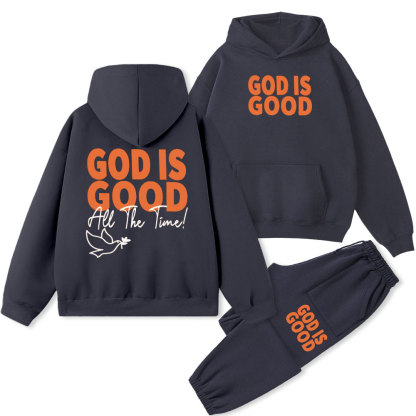 God Is Good All The Time Christian Fleece Hoodie Set