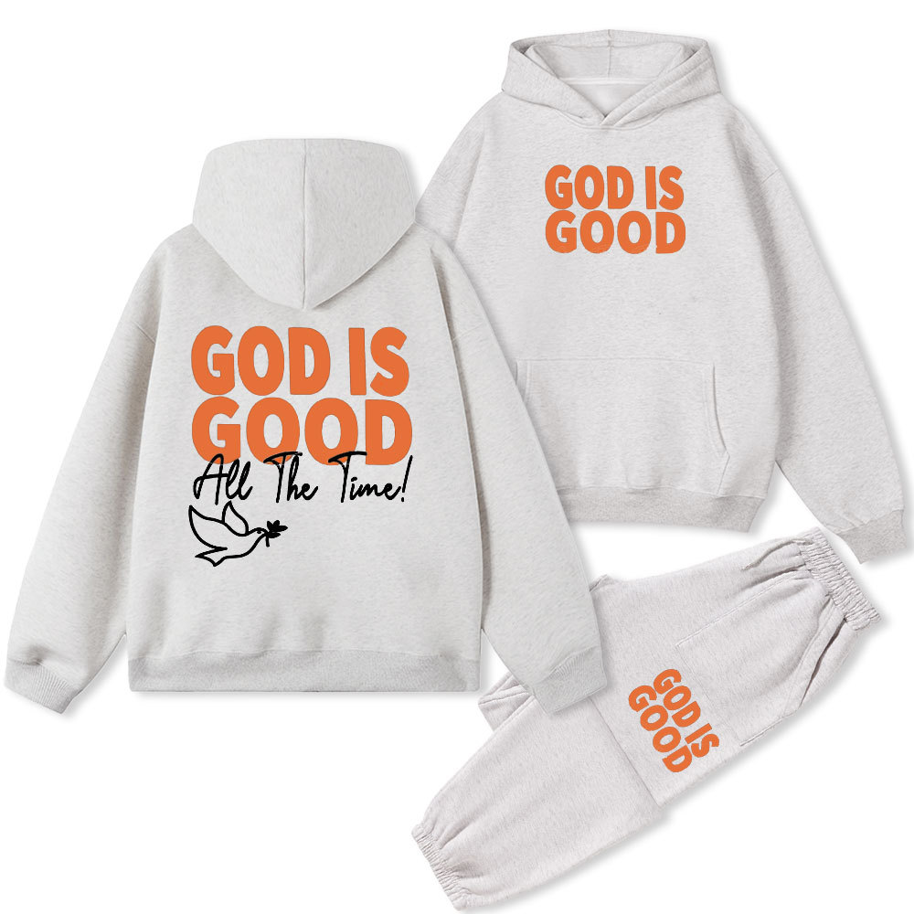 God Is Good All The Time Christian Fleece Hoodie Set