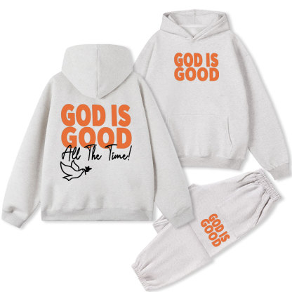God Is Good All The Time Christian Fleece Hoodie Set
