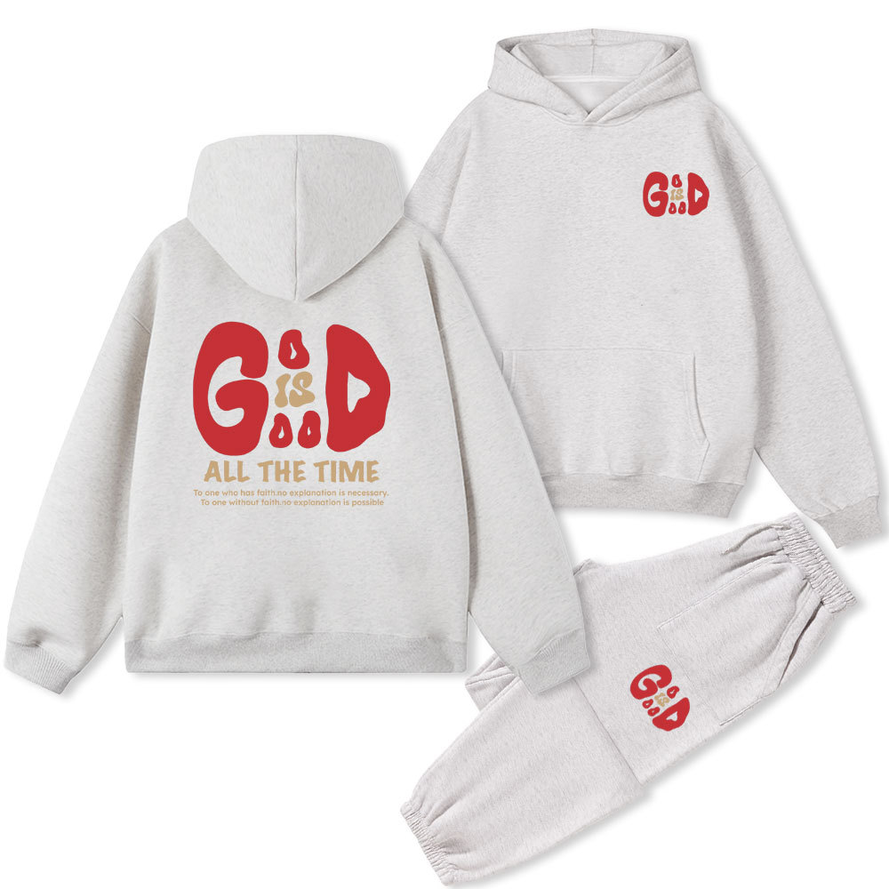 God Is Good All The Time Christian Fleece Hoodie Set