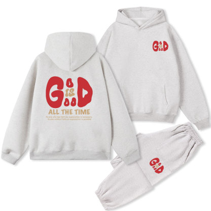 God Is Good All The Time Christian Fleece Hoodie Set