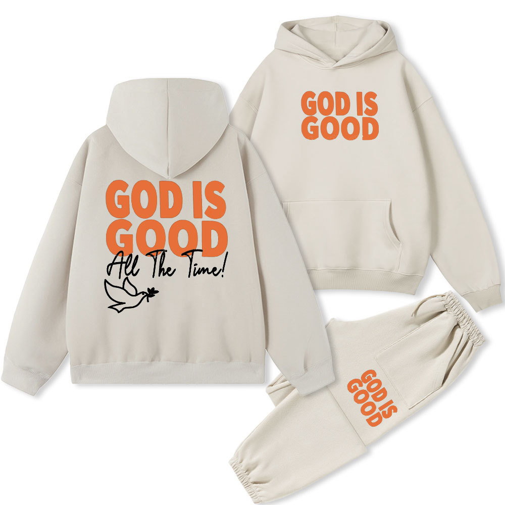 God Is Good All The Time Christian Fleece Hoodie Set