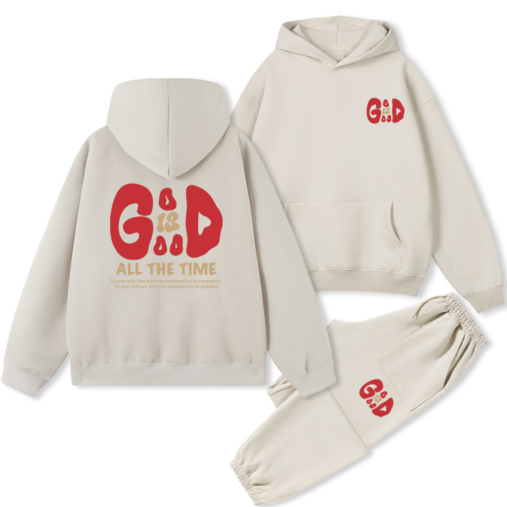 God Is Good All The Time Christian Fleece Hoodie Set