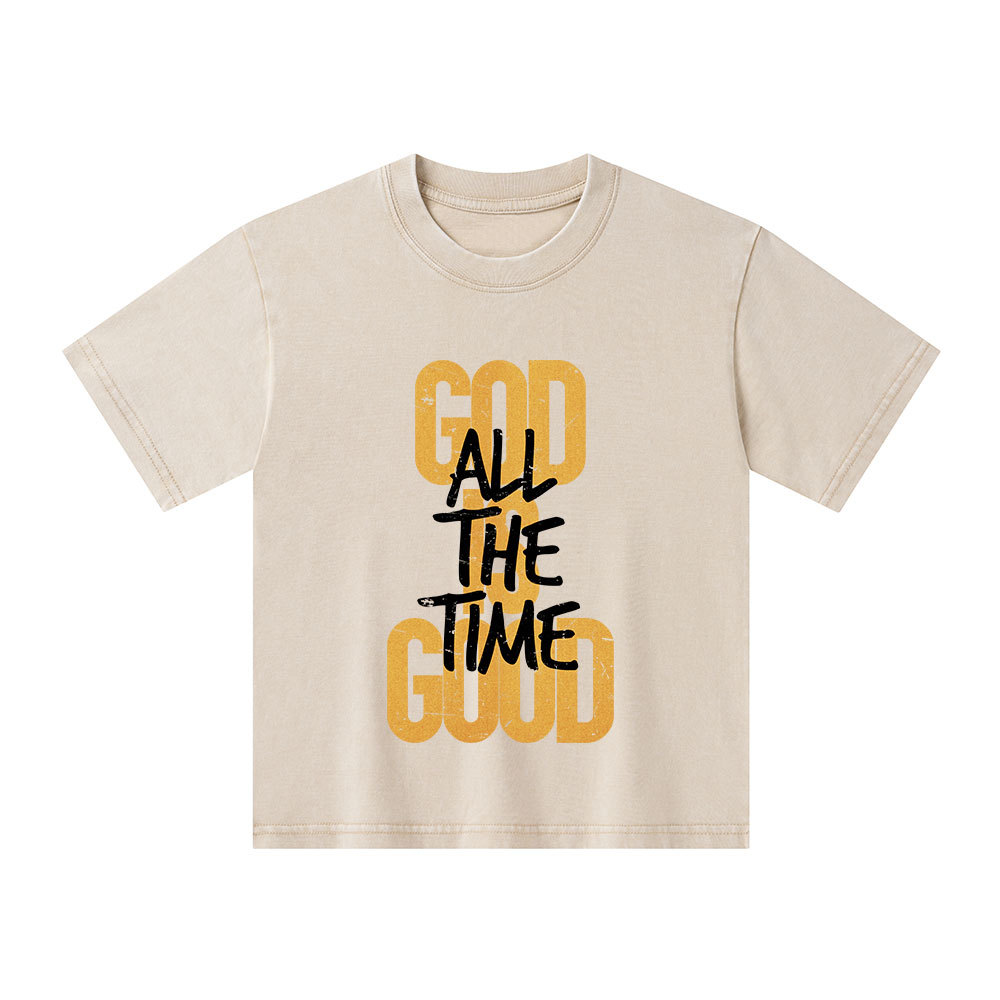 God Is Good All The Time Christian Kid Washed T-Shirt