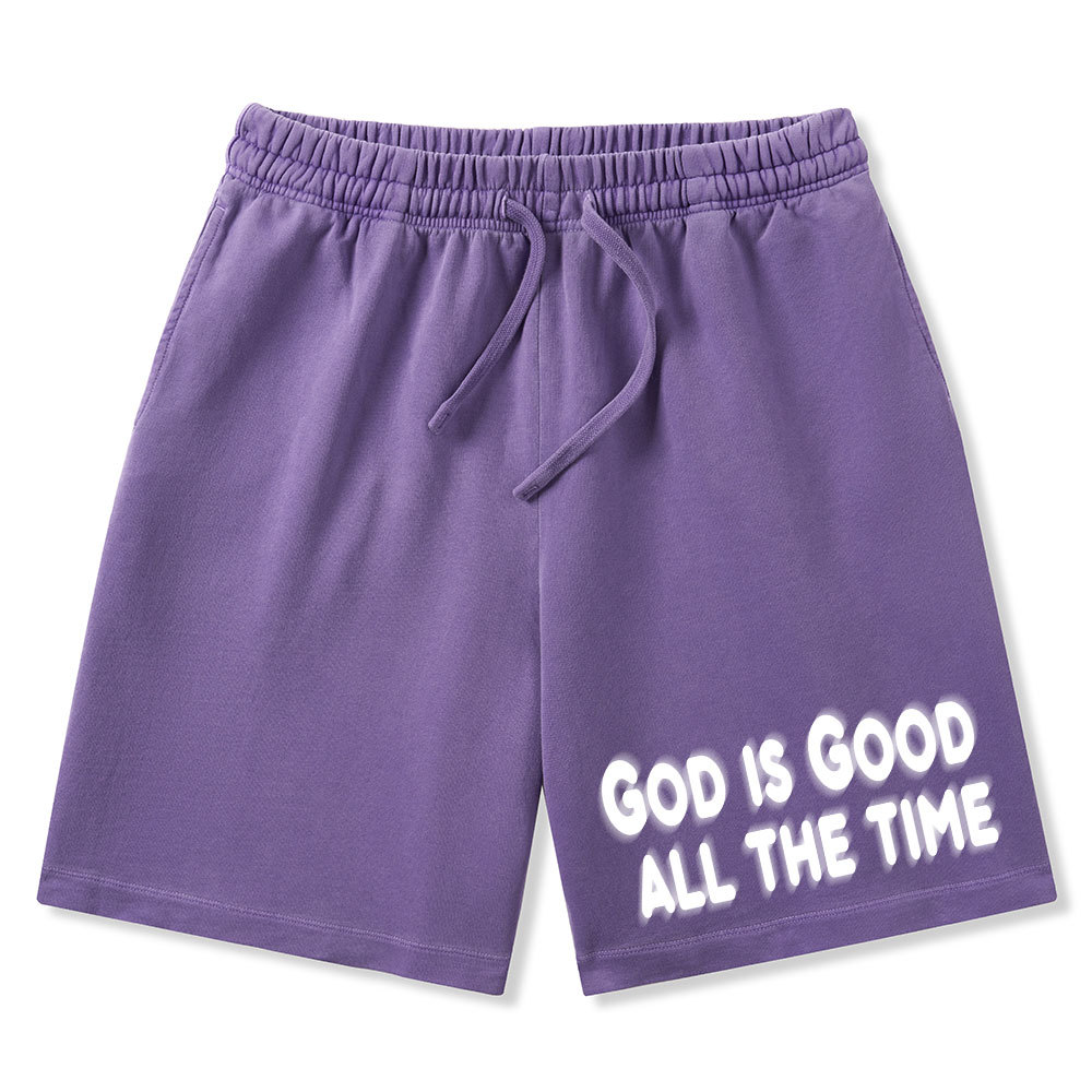 God Is Good All The Time Christian Washed Shorts
