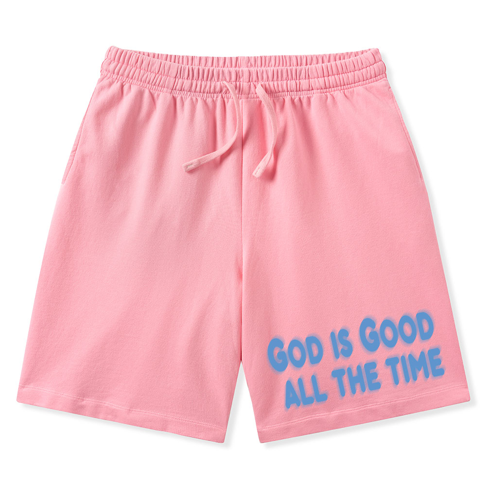God Is Good All The Time Christian Washed Shorts