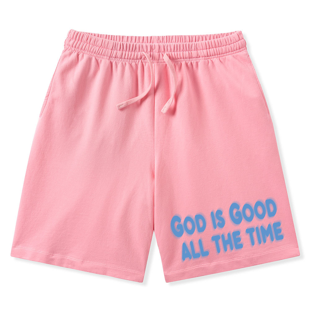 God Is Good All The Time Christian Washed Shorts