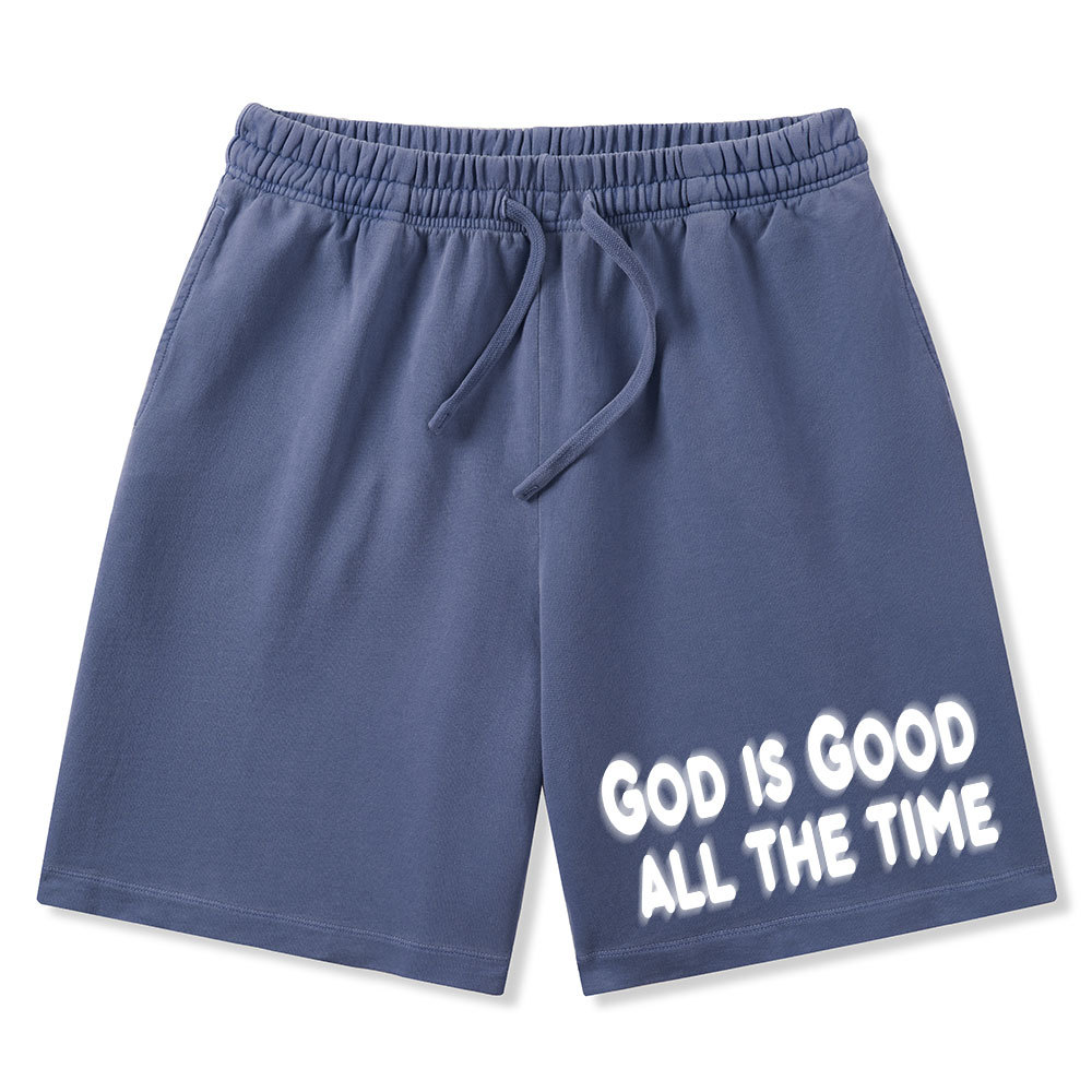 God Is Good All The Time Christian Washed Shorts