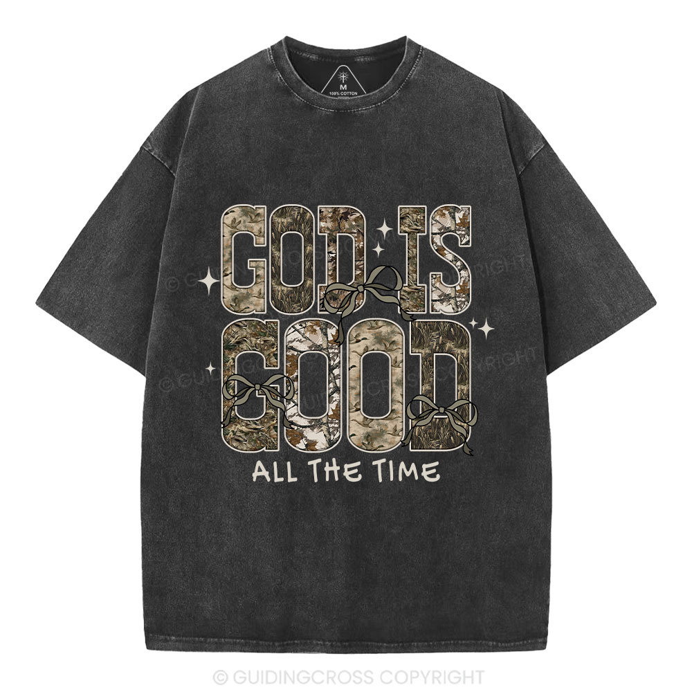 God Is Good All The Time Christian Washed T-Shirt