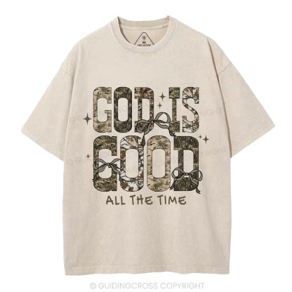 God Is Good All The Time Christian Washed T-Shirt