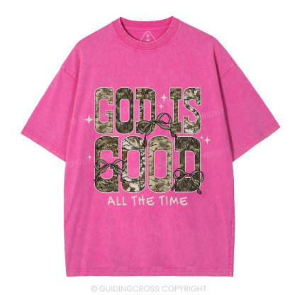 God Is Good All The Time Christian Washed T-Shirt