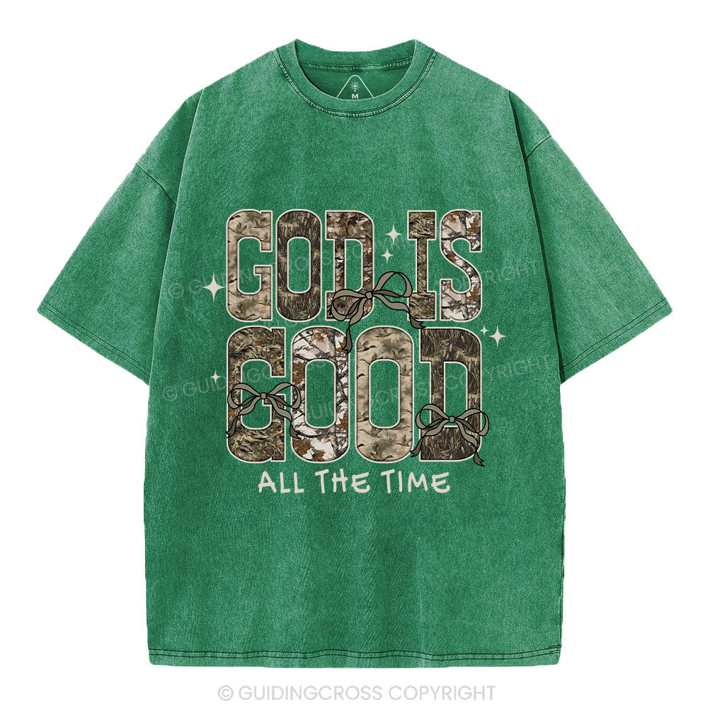 God Is Good All The Time Christian Washed T-Shirt