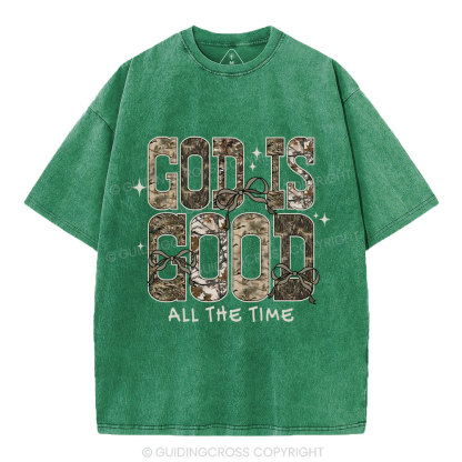 God Is Good All The Time Christian Washed T-Shirt