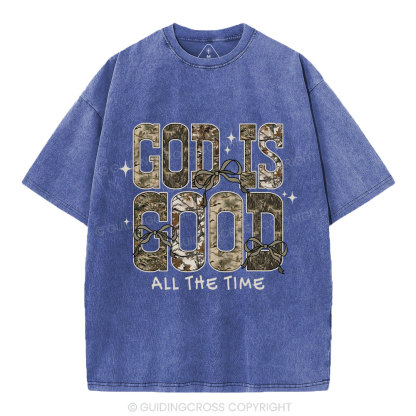 God Is Good All The Time Christian Washed T-Shirt